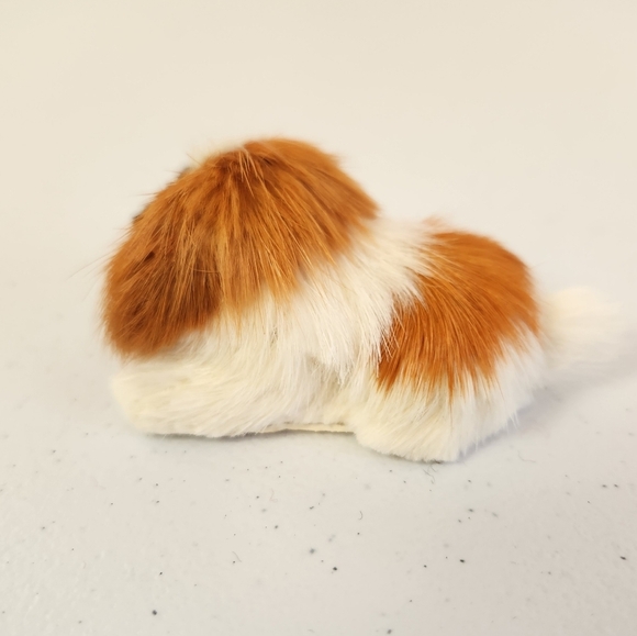 Adorable Real Fur Realistic Dog Figurine Figure Shih Tzu Pekingese Collectible - Picture 3 of 7